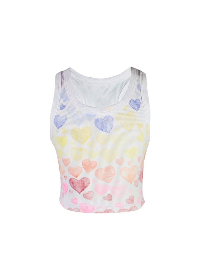 *Fadded Heart Crop Tank*