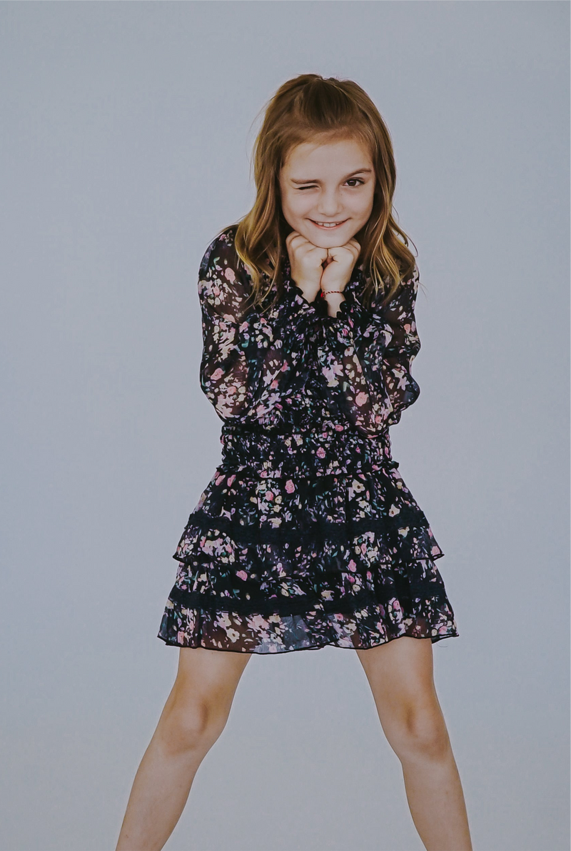*Ciffon Floral Trim Lace Skirt*