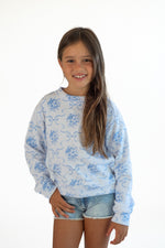 Blue Bow Toile