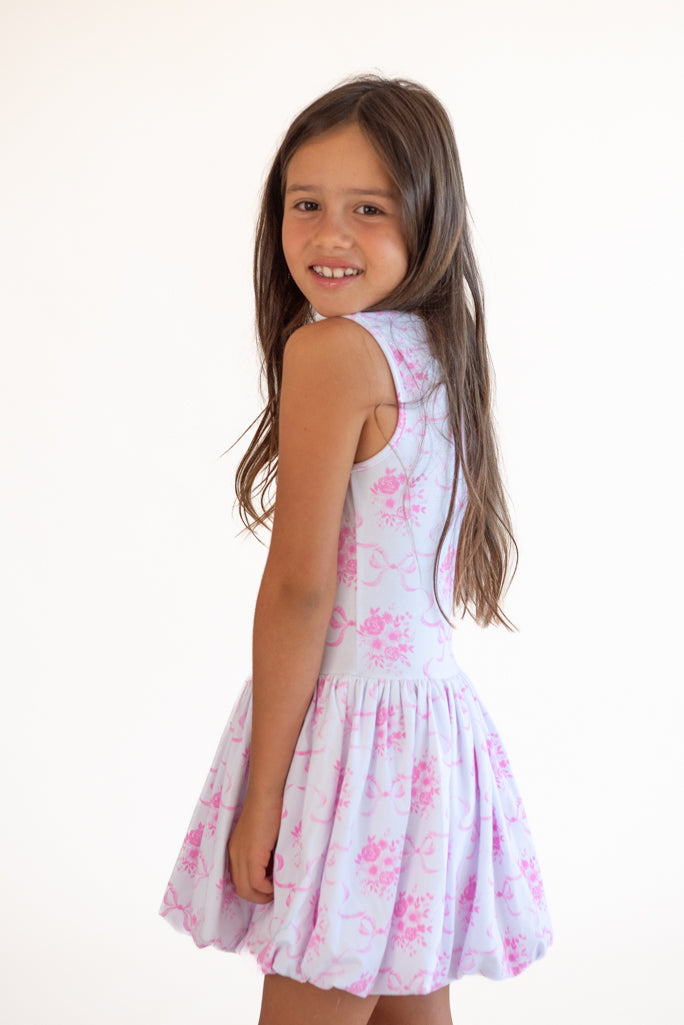 *Bow Toile Printed Bubble Dress*