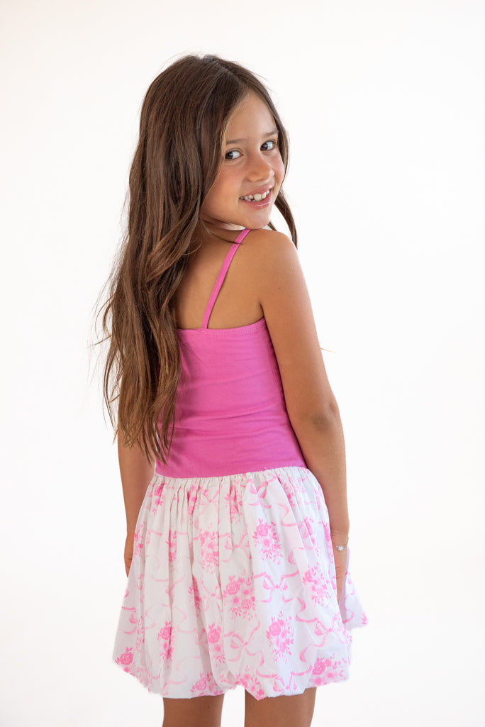 *Bow Toile Printed Ballet Bubble Dress*