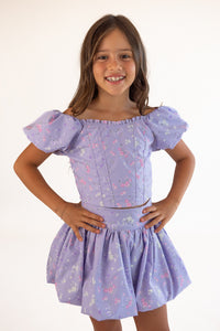 *Poplin Puff Sleeve Corset Top*