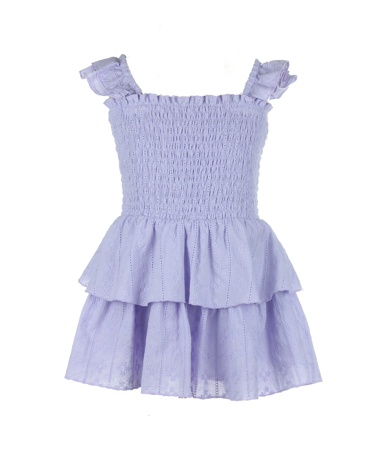 *Lavender Smocked Flutter Dress*