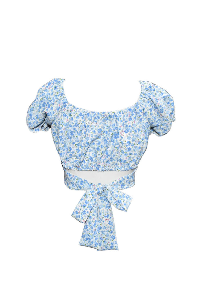 Blue Floral Puff Sleeve Top Blue Floral Puff Sleeve Top