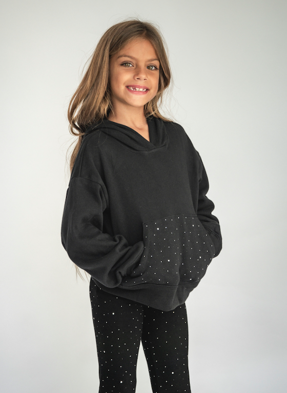 Black Silver Studded Hoody