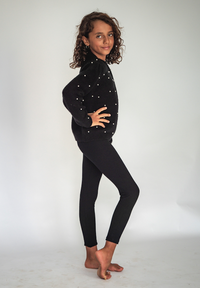 Black Silver Studded Leggings