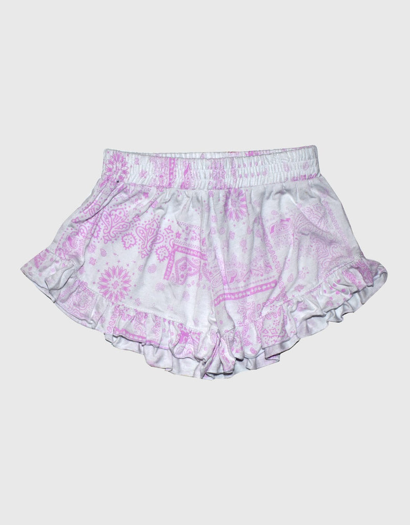 *Pink Bandana Printed Ruffle Short*