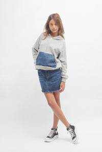 *Half Denim Grey Skirt*