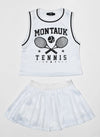 *White Mesh Pleated Skirt*