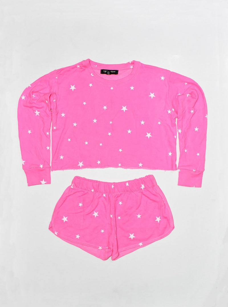 *Neon Pink Stars Sweatshirt*