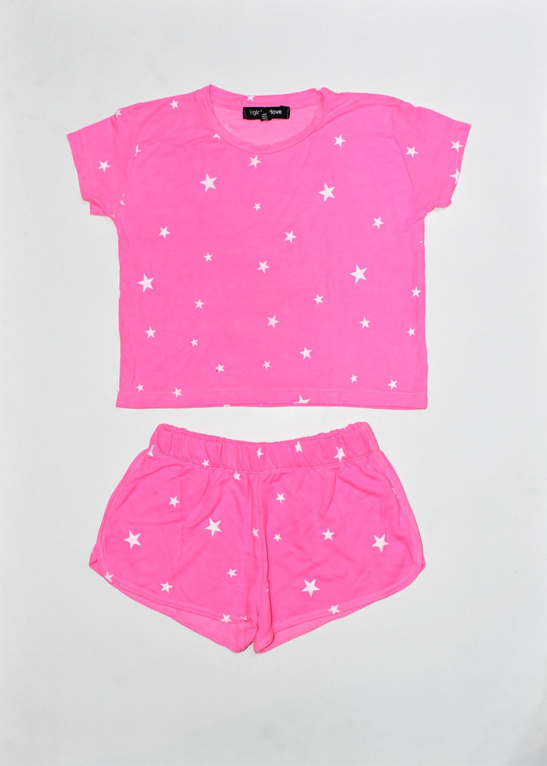 *Neon Pink Stars Short Sleeve Tee*