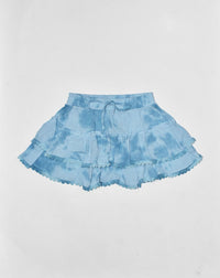 *Blue Cloud Tie Dye Ruffle Skirts*