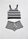 *Black White Crochet Top*