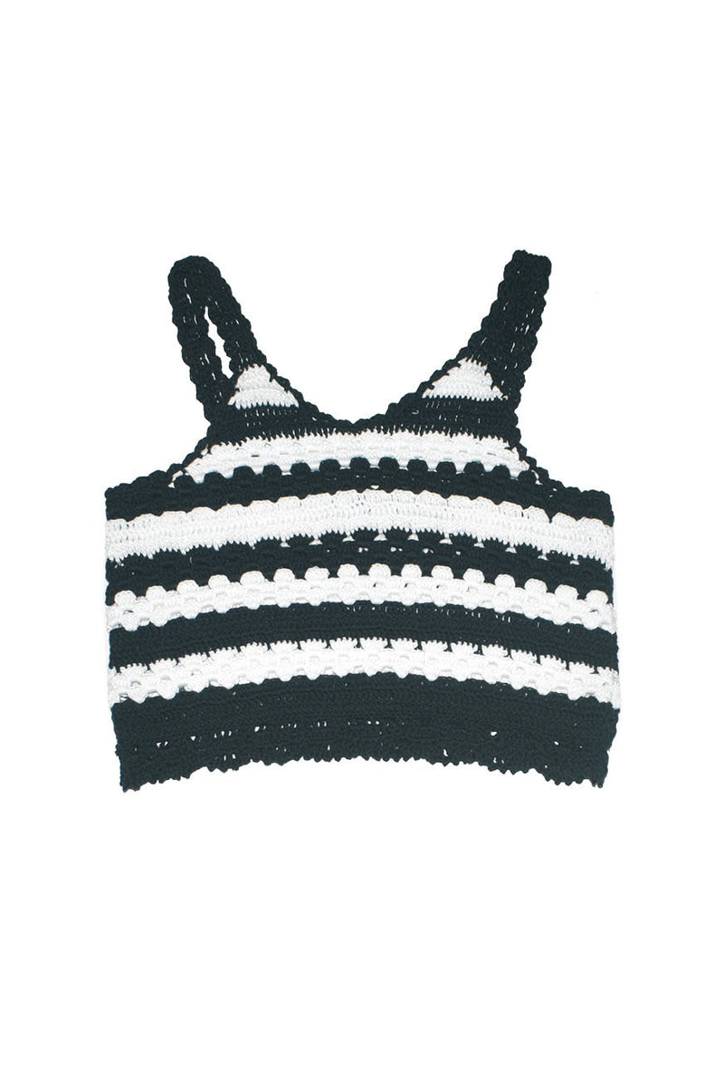 *Black White Crochet Top*