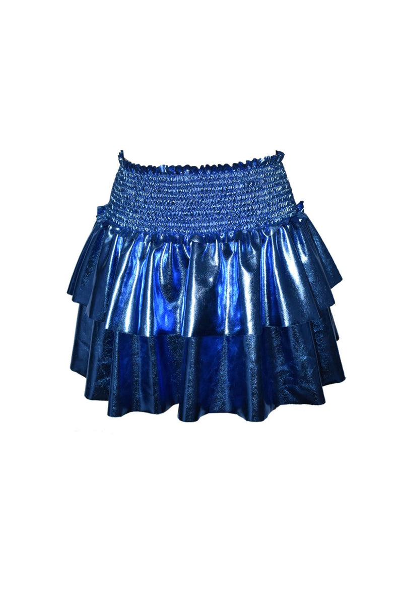 *Royal Blue Shiny Smocked Skirt*