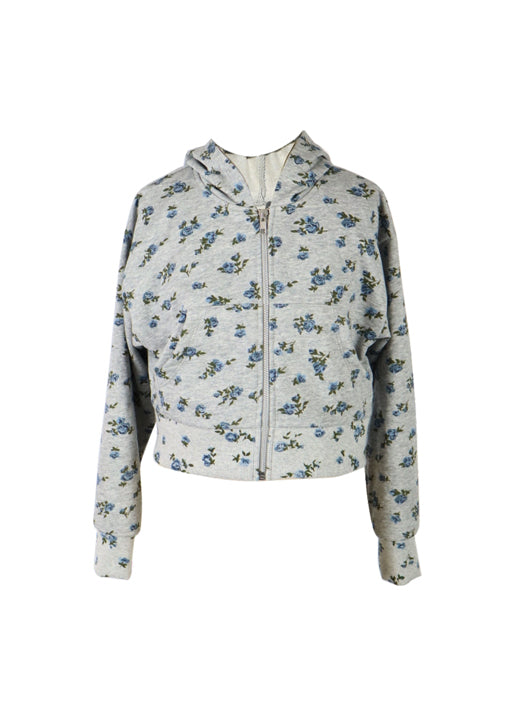 *Blue Flower Zip Jacket*