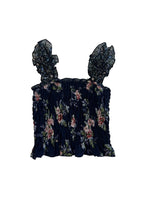 *Navy Floral Black Smoked Top*