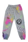 *Heather Grey Multi Smile Love Sweatpant*