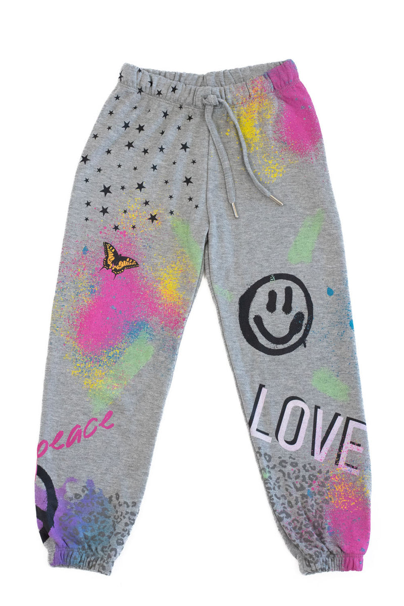 *Heather Grey Multi Smile Love Sweatpant*