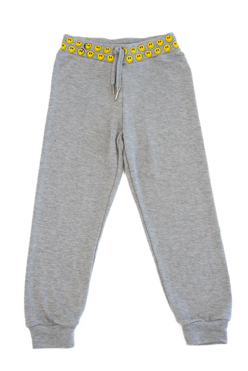 *Heather Grey Yellow Smile Band Sweatpant*