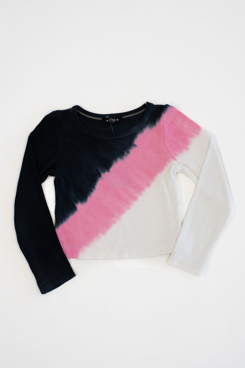 *Off White Pink Black Diagonal Long Sleeves Tee*