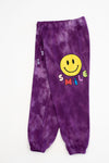 *Purple Tie Dye Yellow Smile Sweatpant*