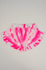 Pink Swirl Tie-dye Star Ruffle Shorts