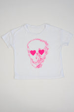 Pink Skull Cropped Tee