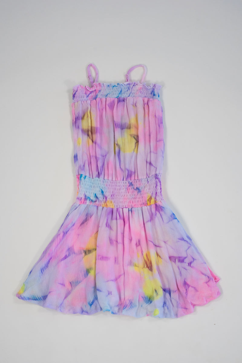 *Pastel Tie-dye Smocked Dress*