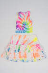Neon Tie-dye Ruffle Skirt
