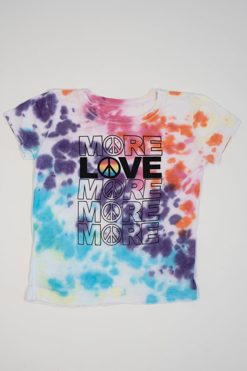 Multi-Spotted Tie-dye "More Love" Tee
