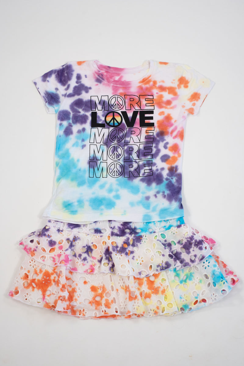Multi-Spotted Tie-dye "More Love" Tee