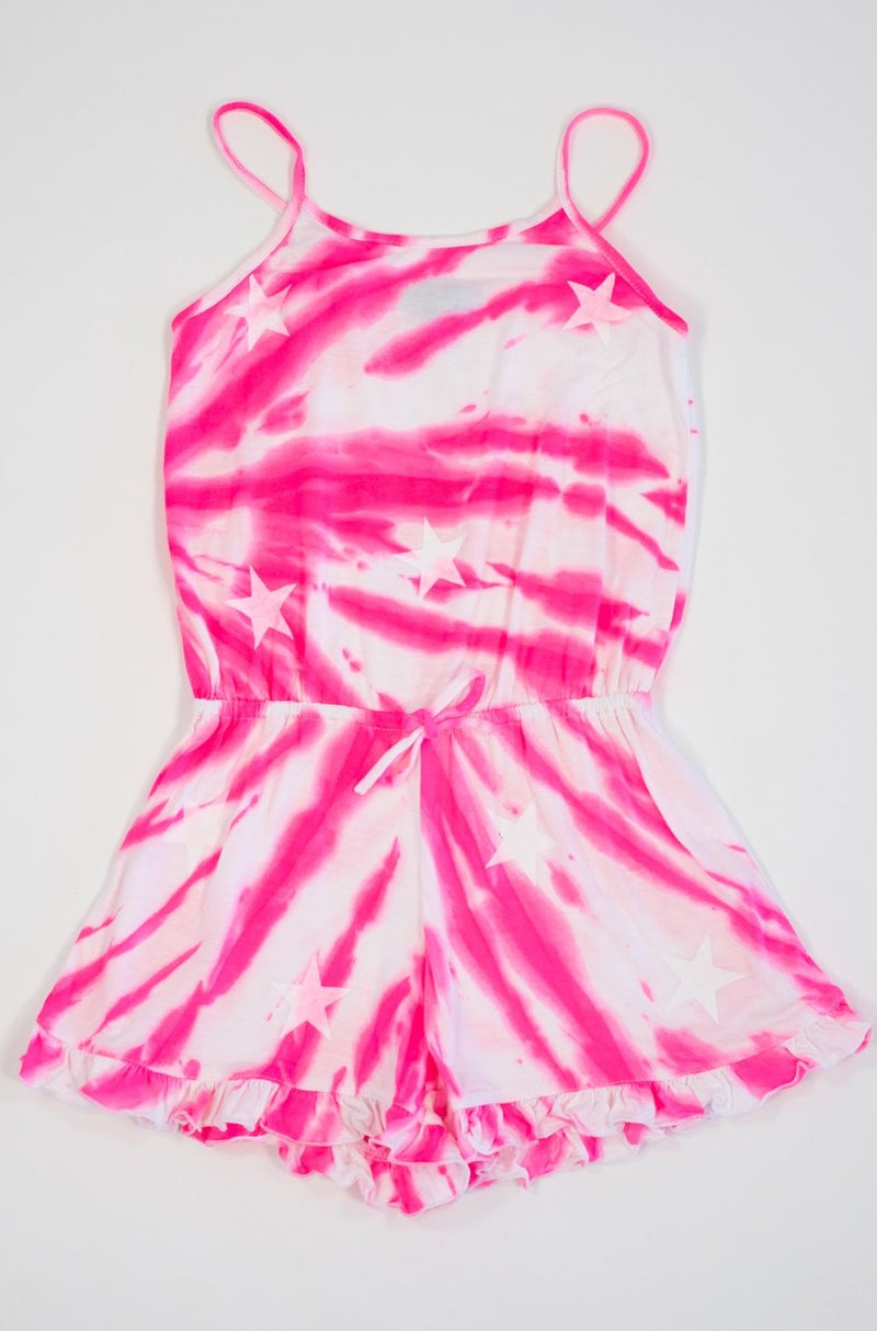 Pink Swirl Tie-dye Star Romper