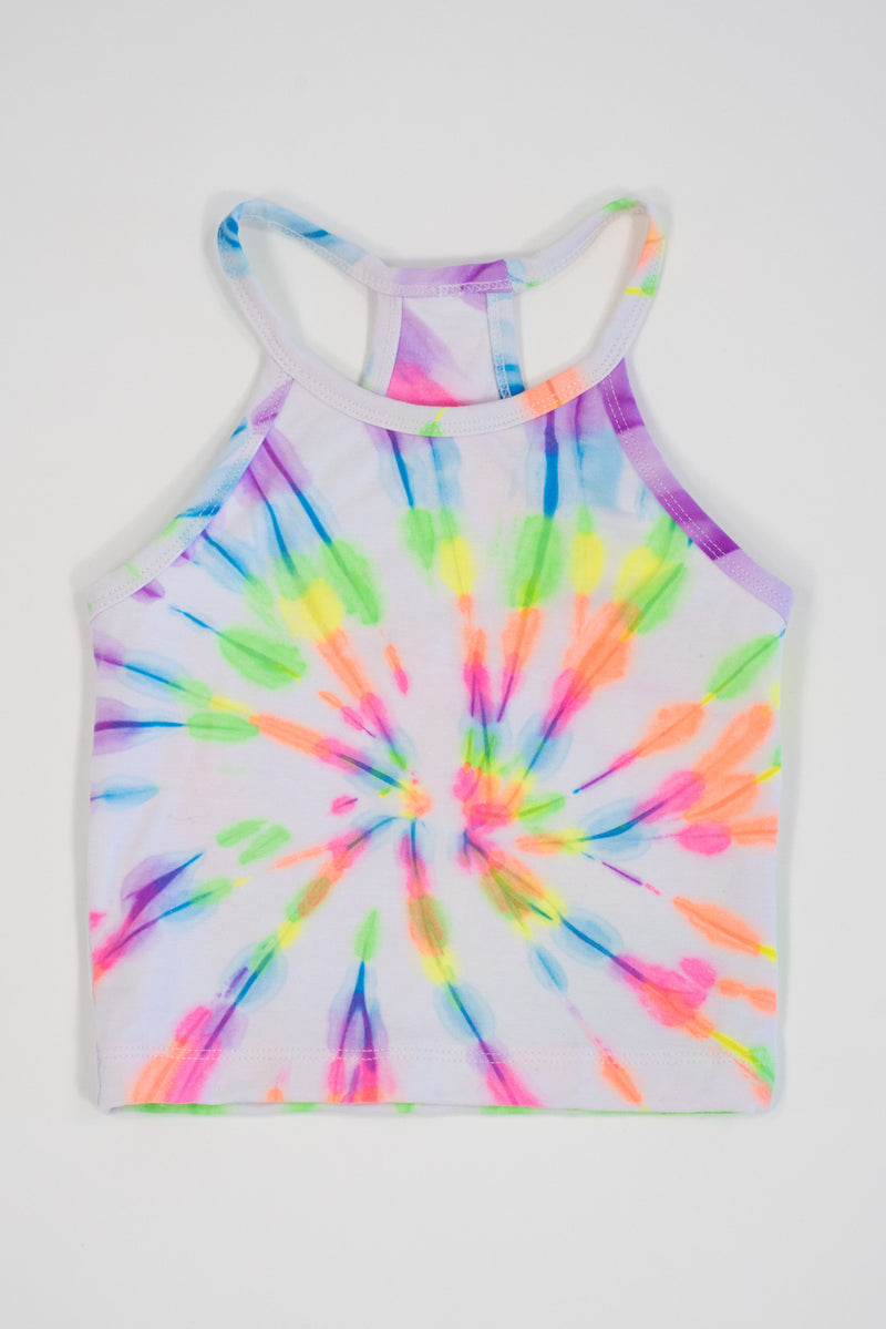 Neon Tie-dye Cropped Tank