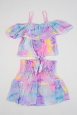 Pastel Tie-dye Smocked Skirt