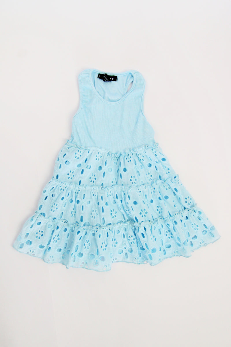 *Blue Embroidery Baby Dress*