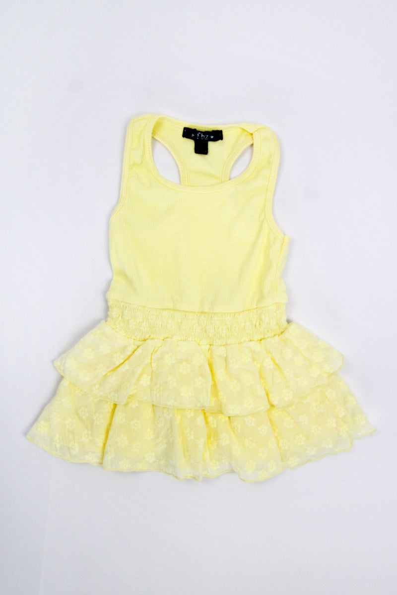 *Yellow Daisy Embroidery Baby Dress *