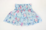 *Blue Big Rose Ruffle Skirt*