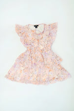 *Pink Big Floral Ruffle Dress*