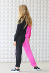 *Pink Black Multi Word Sweatpants*