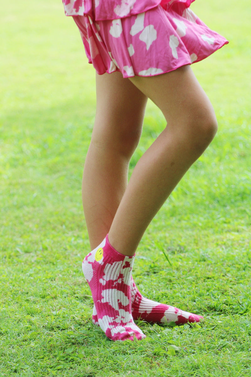 *Pink Bleach Smile Socks*