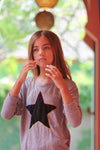 *Grey Star Embroidered Sweatshirt*