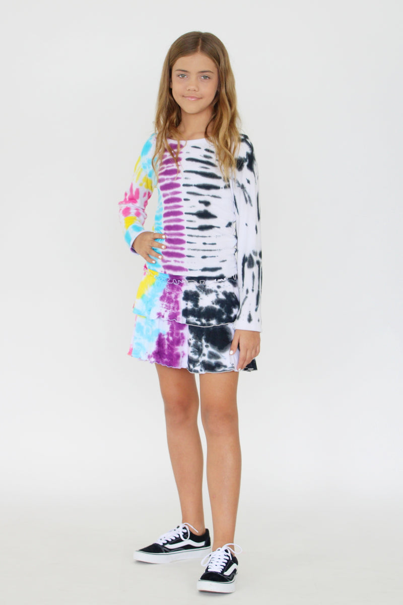 *Half Tie-Dye Smocking Skirt*