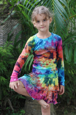 *Multi Tie-dye  Cropped Long Sleeve Tee