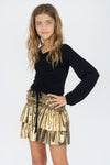 *Gold Metallic Smocked Skirt*
