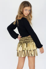 *Gold Metallic Smocked Skirt*