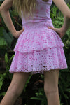 *Pink Tie-Dye Embroidery Dress *