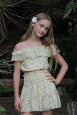 *Yellow Liberty Sleeves Smocked Top*