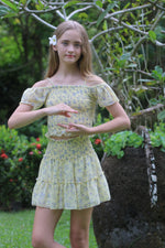 *Yellow Liberty Sleeves Smocked Top*