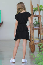*Black Tassel Lace Ruffle Dress*